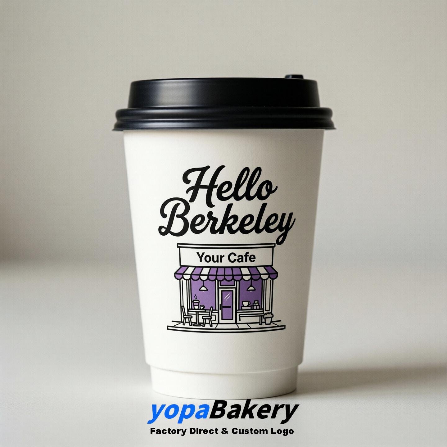 'Welcome to Berkeley' Paper Coffee Cups | Berkeley Cafe Packaging Design Firm
