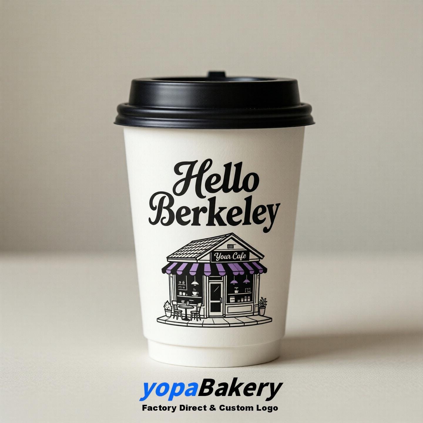 'Welcome to Berkeley' Paper Coffee Cups | Berkeley Cafe Packaging Design Firm