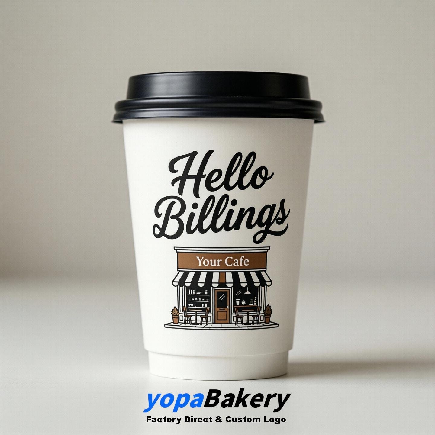 'Welcome to Billings' Paper Coffee Cups | Billings Cafe Packaging Design Firm
