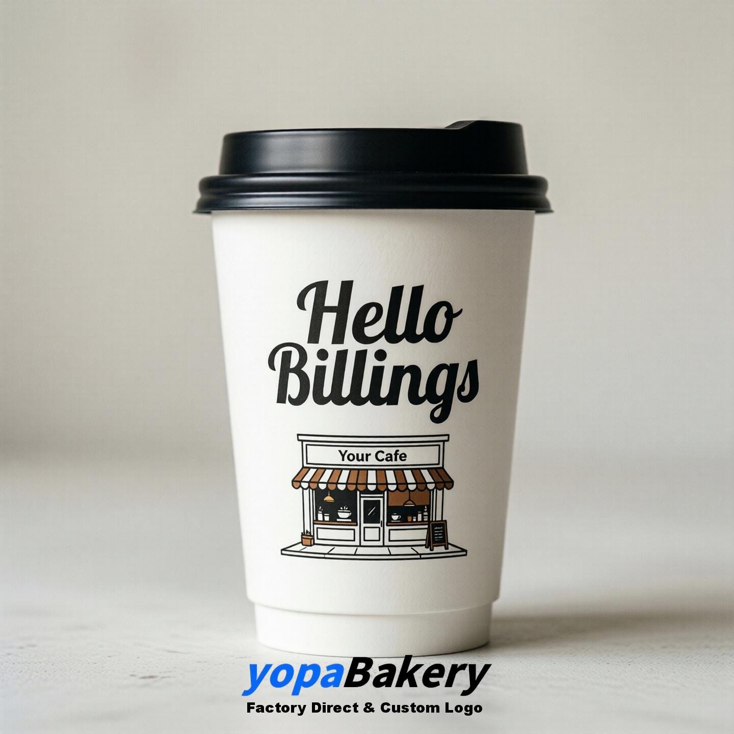 'Welcome to Billings' Paper Coffee Cups | Billings Cafe Packaging Design Firm