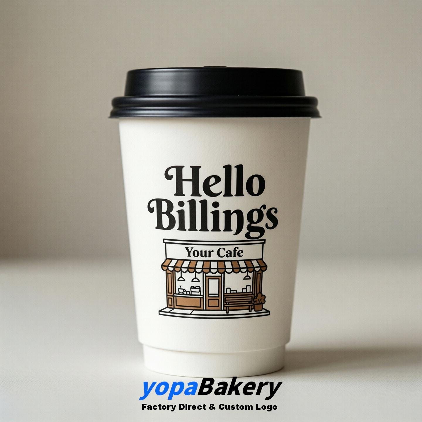 'Welcome to Billings' Paper Coffee Cups | Billings Cafe Packaging Design Firm