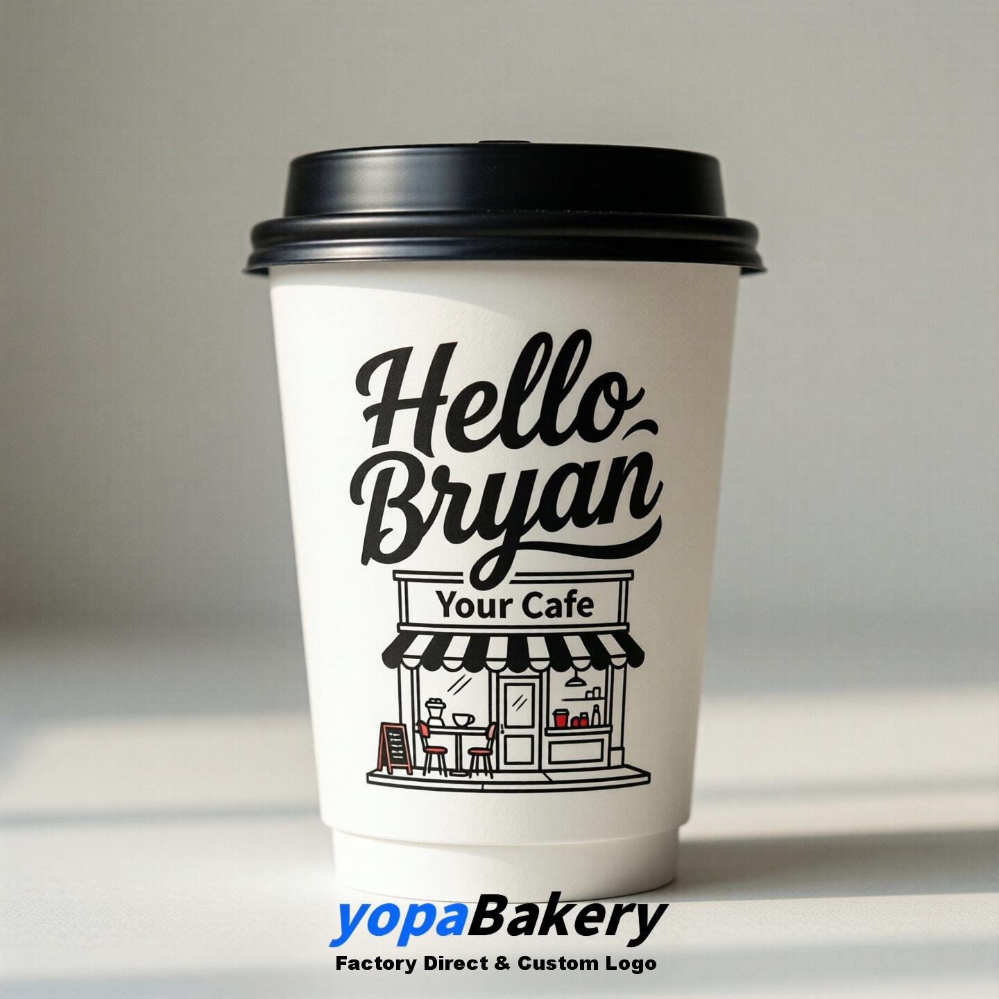 'Hello Bryan' Paper Coffee Cups | Bryan Cafe Packaging Design Agency