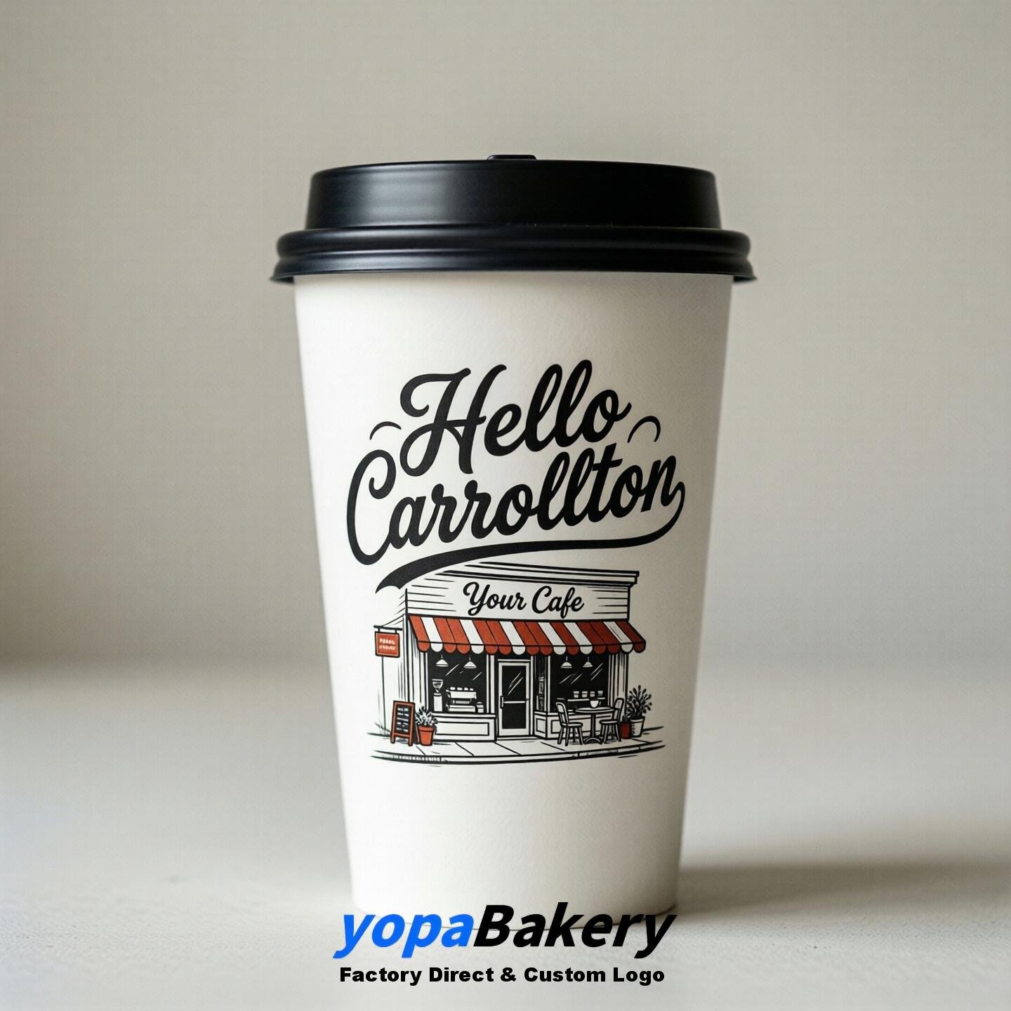 Welcome to Carrollton Printed Paper Coffee Cups | Carrollton Cafe Packaging Designer