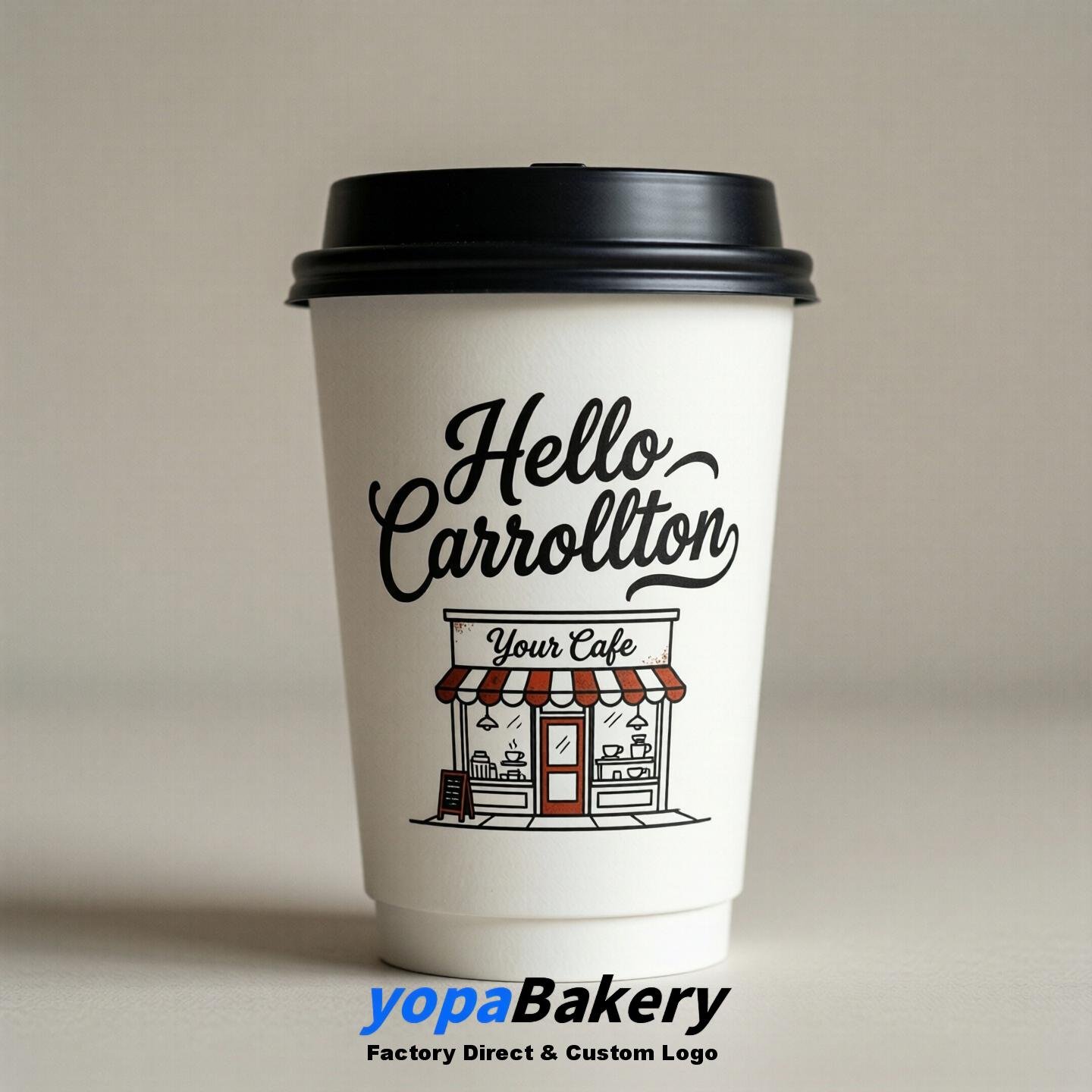 Welcome to Carrollton Printed Paper Coffee Cups | Carrollton Cafe Packaging Designer