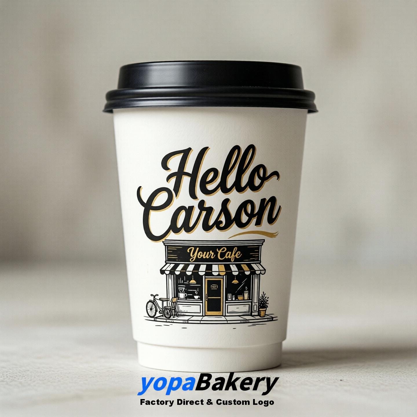 'Hello Carson' Paper Coffee Cups | Carson Cafe Packaging Design Agency