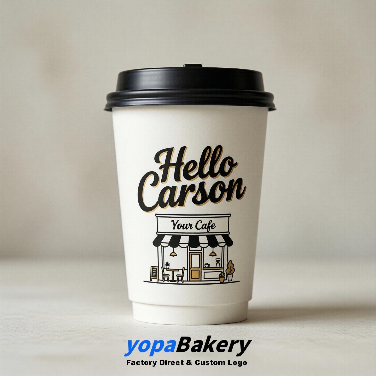 'Hello Carson' Paper Coffee Cups | Carson Cafe Packaging Design Agency