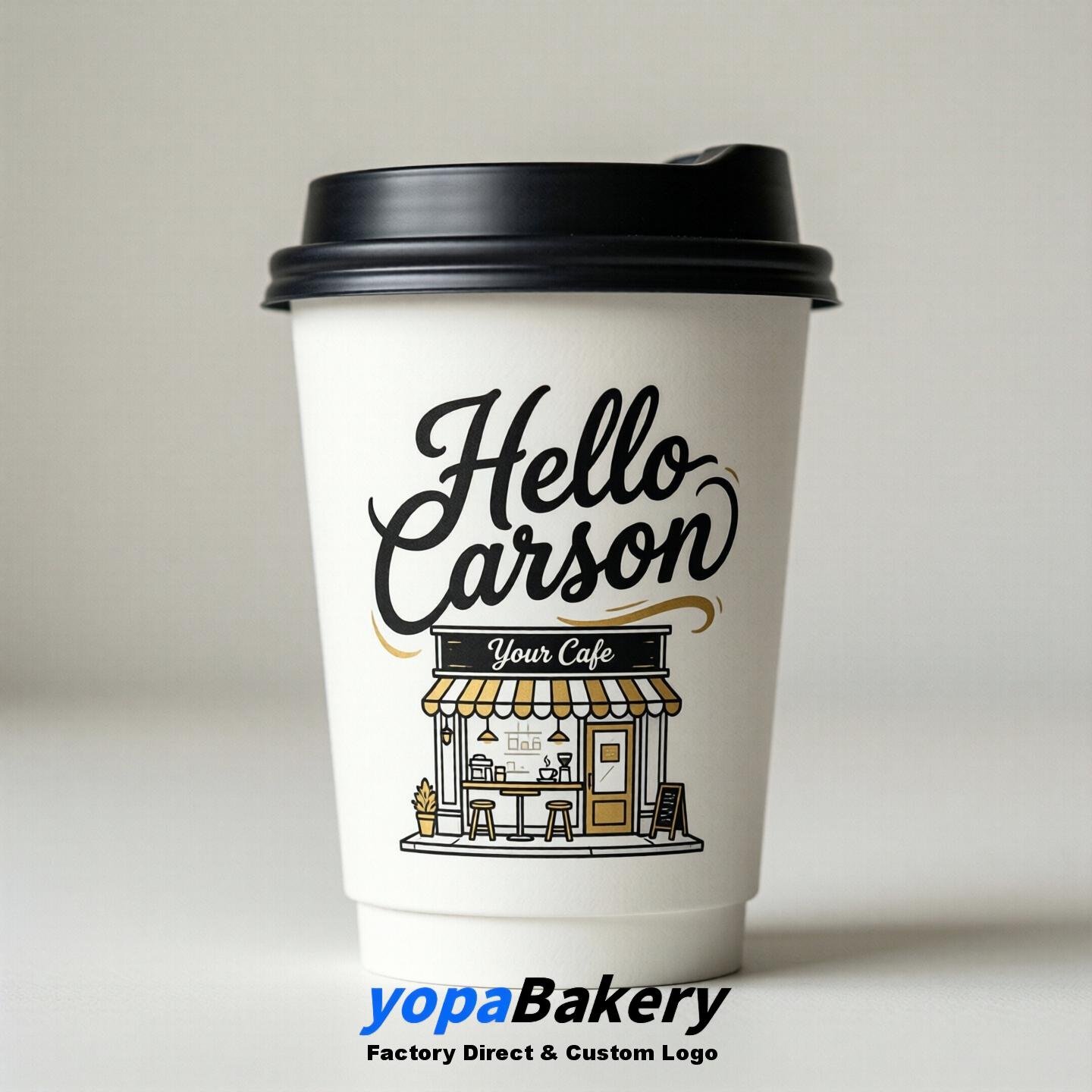 'Hello Carson' Paper Coffee Cups | Carson Cafe Packaging Design Agency