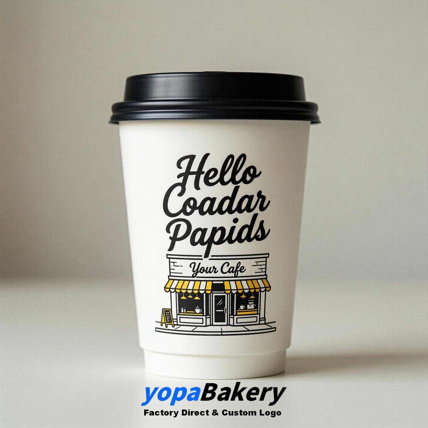 'Welcome to Cedar Rapids' Paper Coffee Cups | Cedar Rapids Cafe Packaging Design Firm