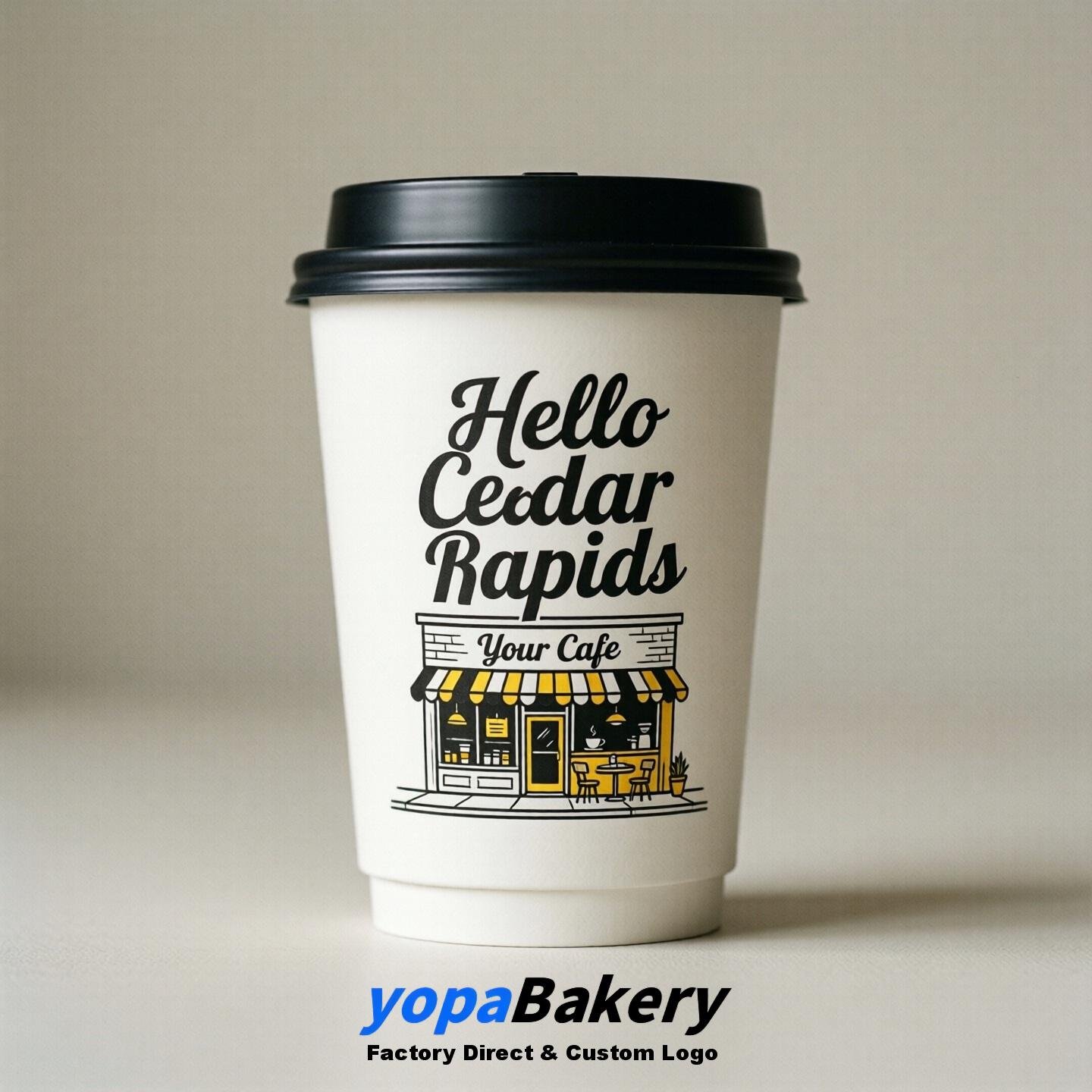 'Welcome to Cedar Rapids' Paper Coffee Cups | Cedar Rapids Cafe Packaging Design Firm
