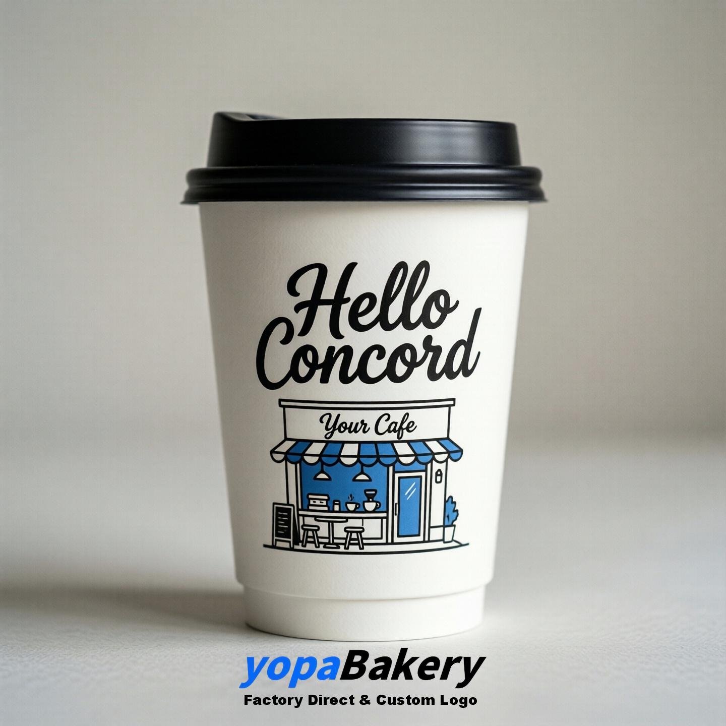 'Welcome to Concord' Paper Coffee Cups | Concord Cafe Packaging Design Firm