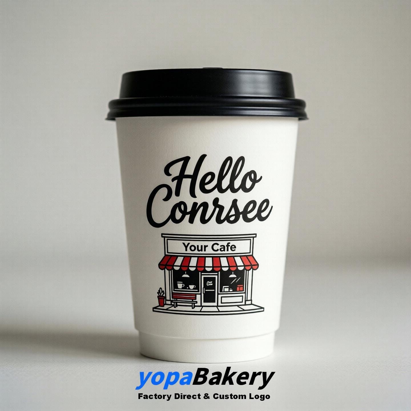 'Welcome to Conroe' Paper Coffee Cups | Conroe Cafe Packaging Design Firm