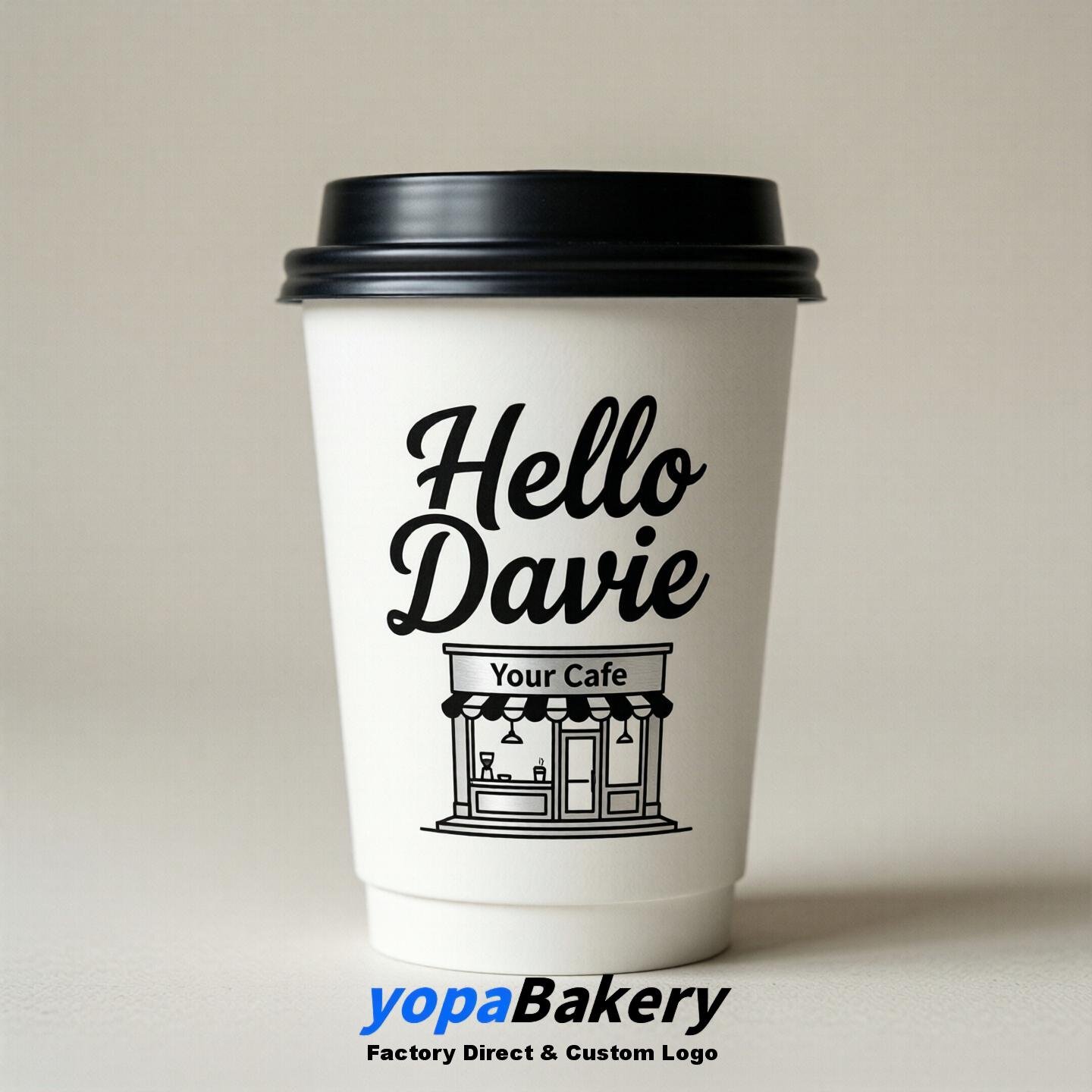 'Welcome to Davie' Paper Coffee Cups | Davie Cafe Packaging Design Firm