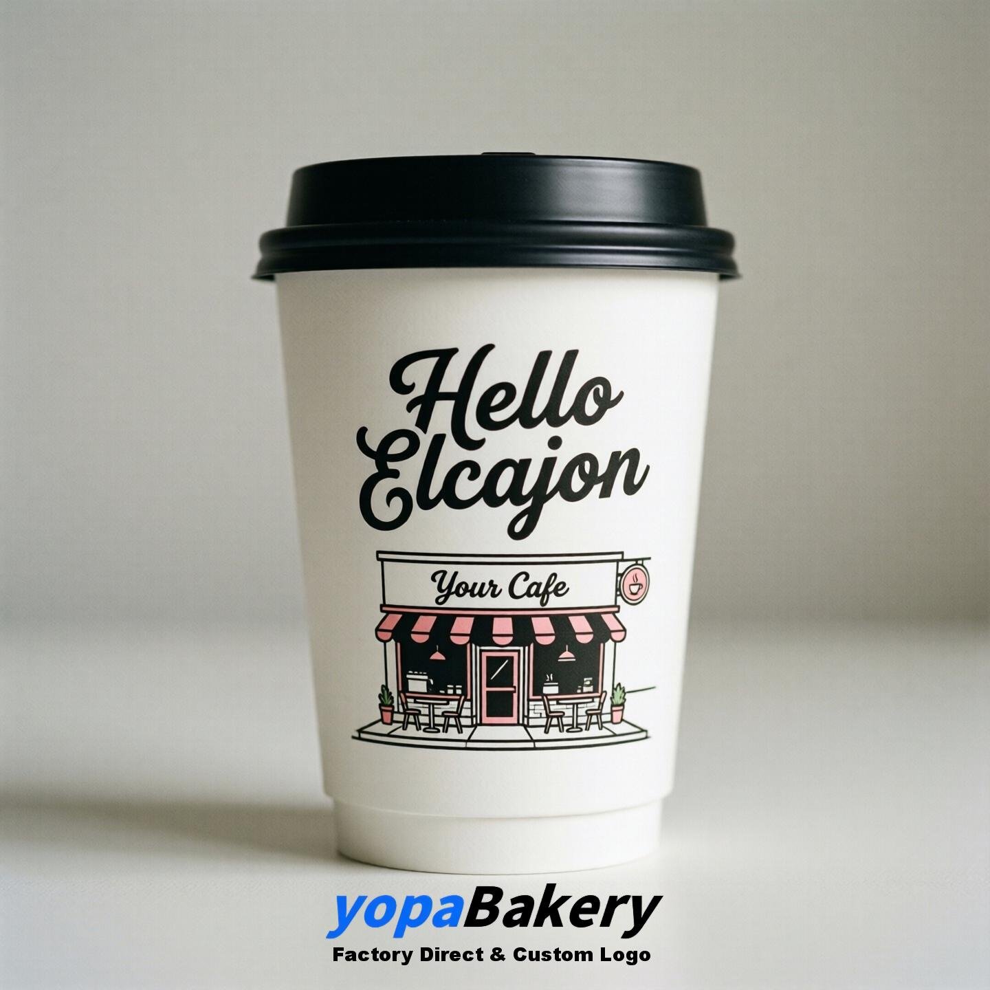 'Welcome to El Cajon' Paper Coffee Cups | El Cajon Cafe Packaging Design Firm