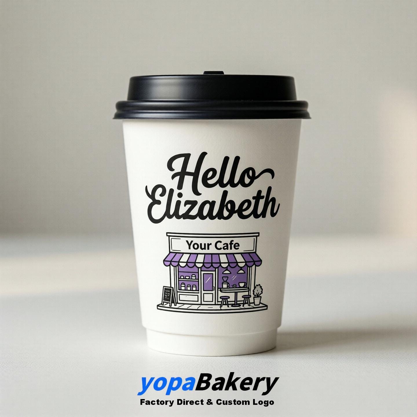 'Welcome to Elizabeth' Paper Coffee Cups | Elizabeth Cafe Packaging Design Firm