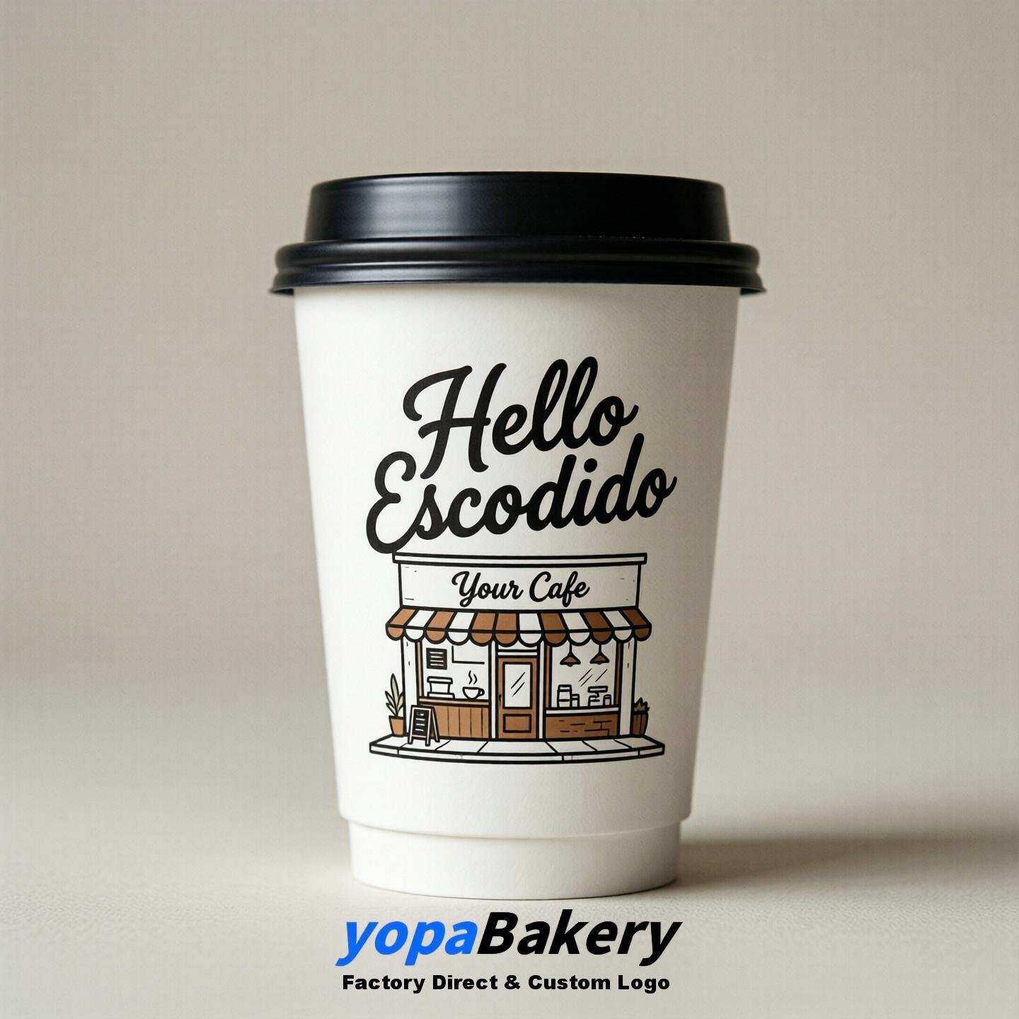 Welcome to Escondido Printed Paper Coffee Cups | Escondido Cafe Packaging Designer