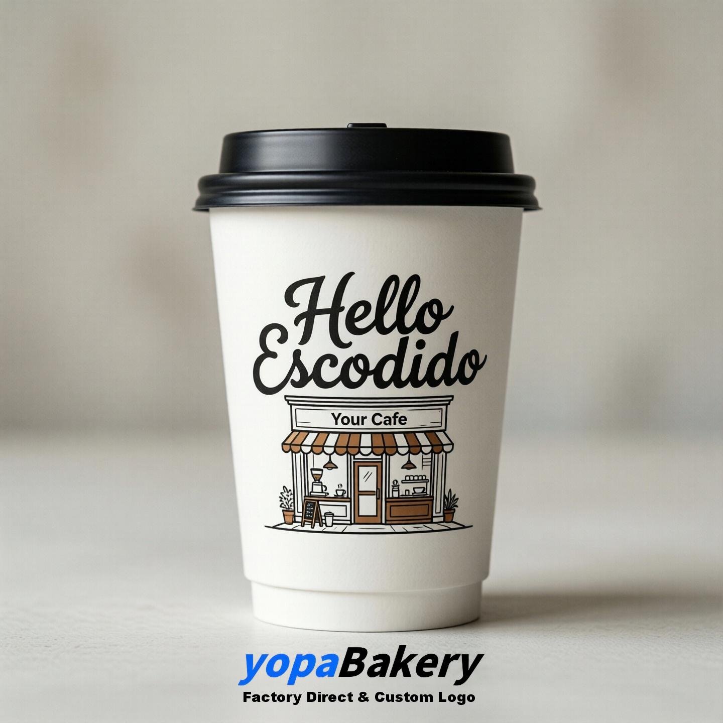 Welcome to Escondido Printed Paper Coffee Cups | Escondido Cafe Packaging Designer