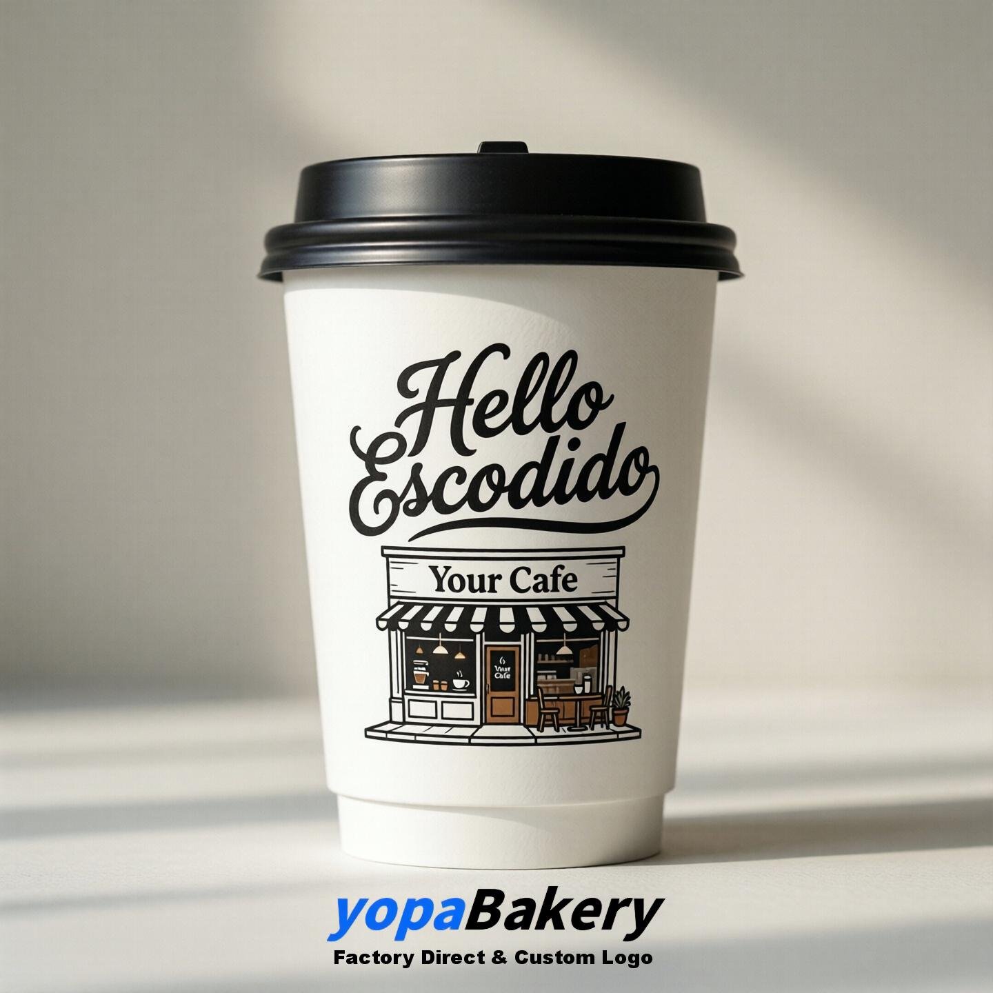Welcome to Escondido Printed Paper Coffee Cups | Escondido Cafe Packaging Designer