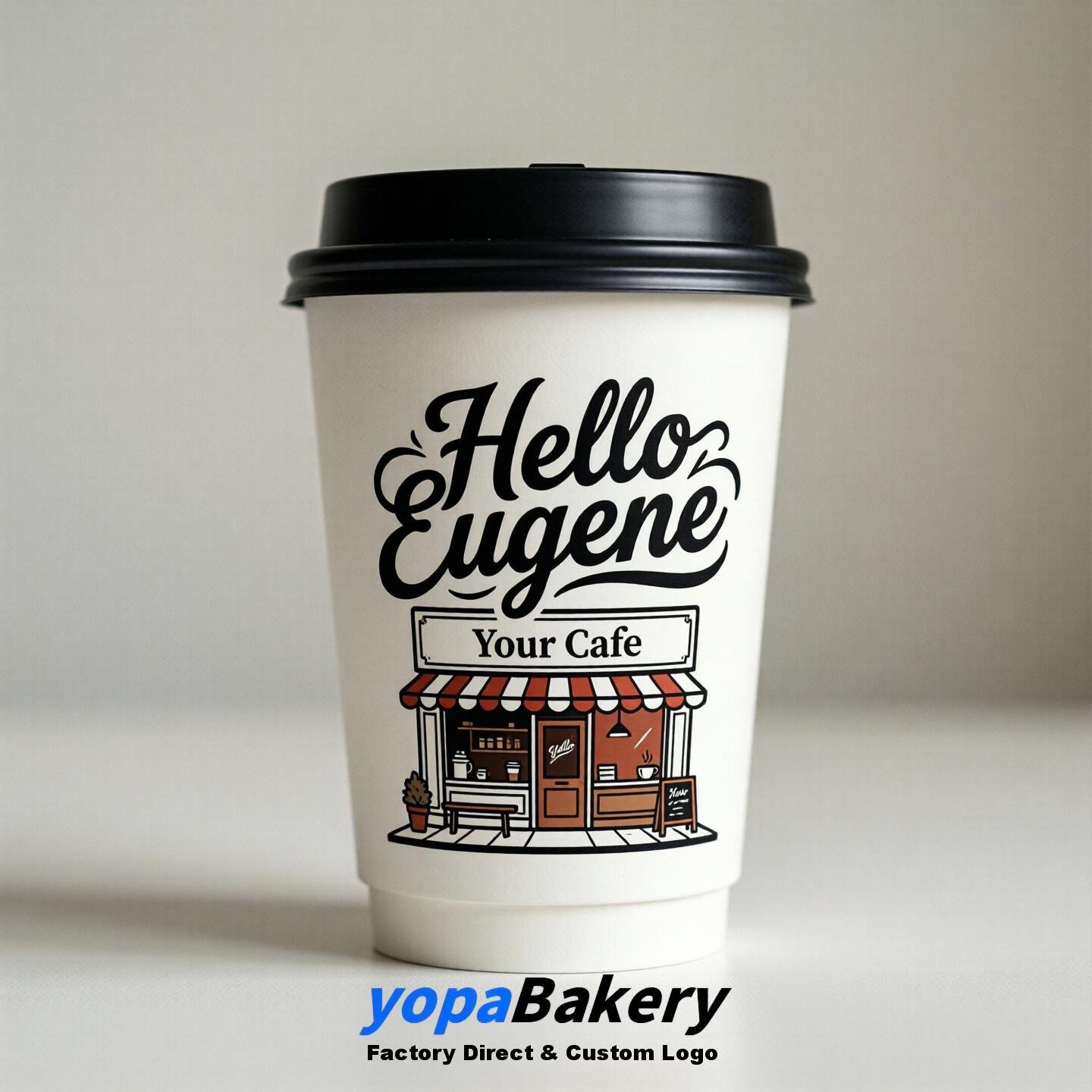 Welcome to Eugene Printed Paper Coffee Cups | Eugene Cafe Packaging Designer