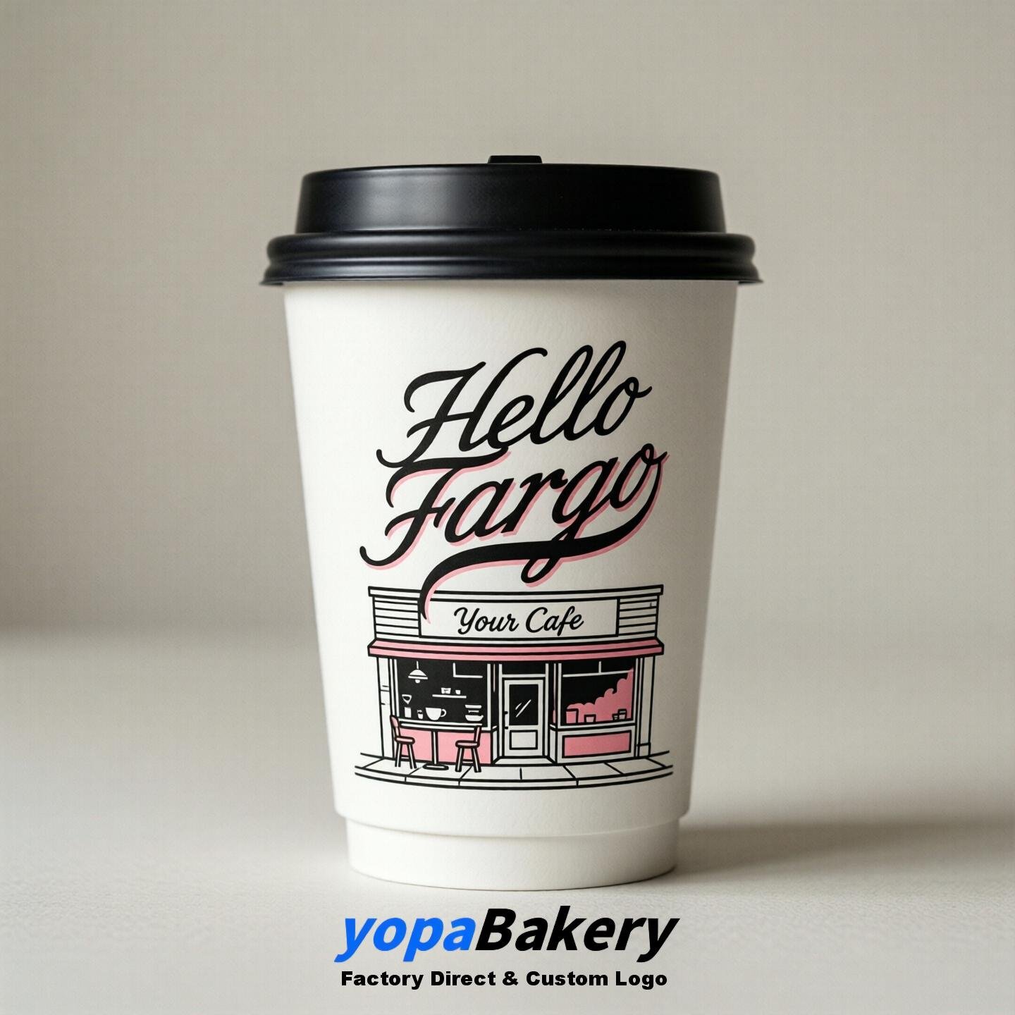 'Welcome to Fargo' Paper Coffee Cups | Fargo Cafe Packaging Design Firm