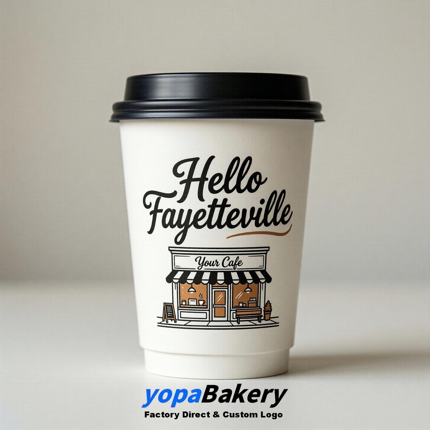 Welcome to Fayetteville Printed Paper Coffee Cups | Fayetteville Cafe Packaging Designer