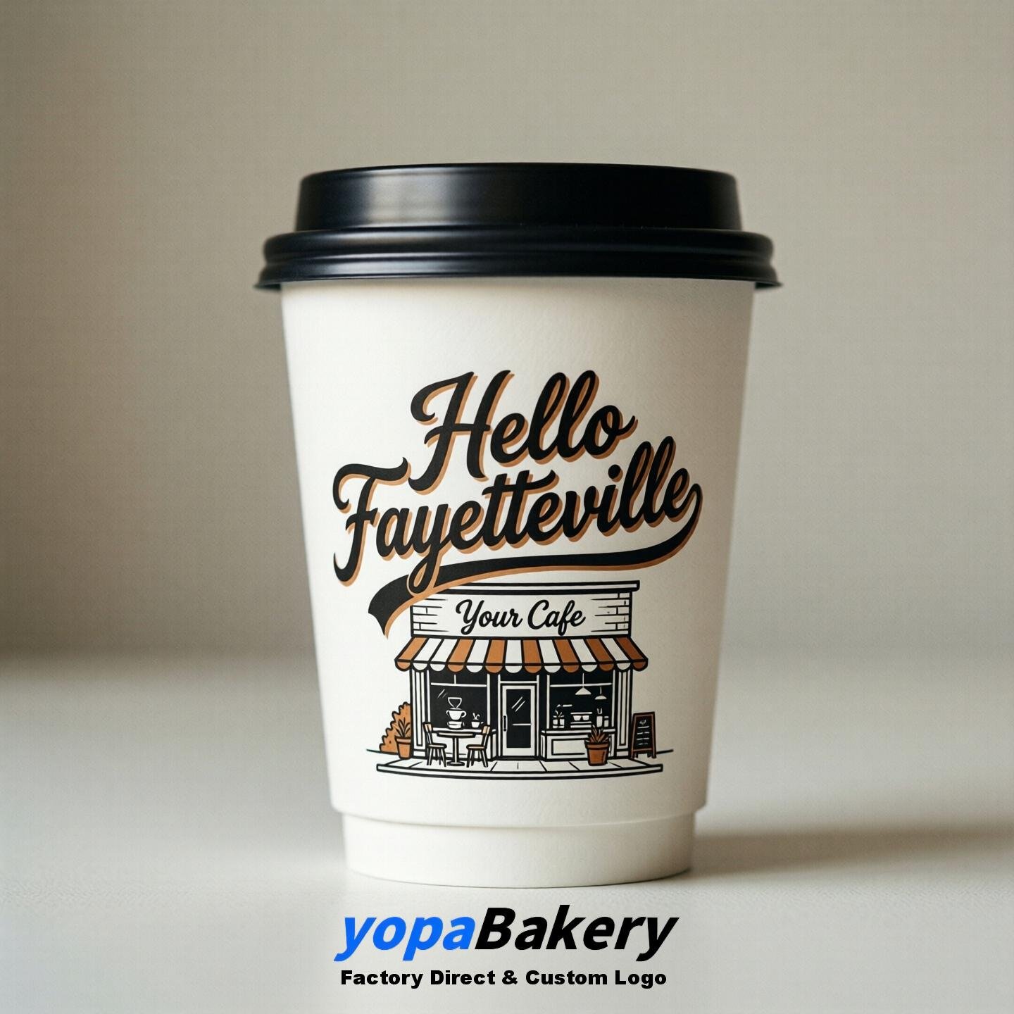 Welcome to Fayetteville Printed Paper Coffee Cups | Fayetteville Cafe Packaging Designer