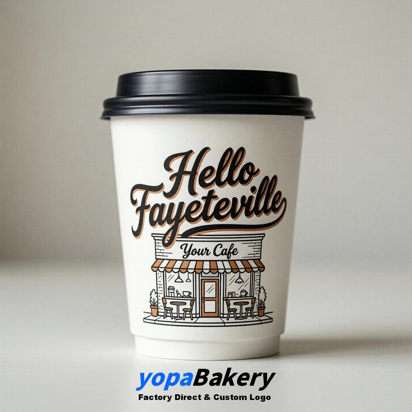 Welcome to Fayetteville Printed Paper Coffee Cups | Fayetteville Cafe Packaging Designer
