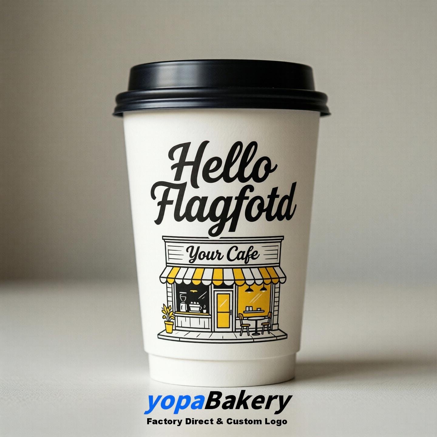 'Hello Flagstaff' Paper Coffee Cups | Flagstaff Cafe Packaging Design Agency
