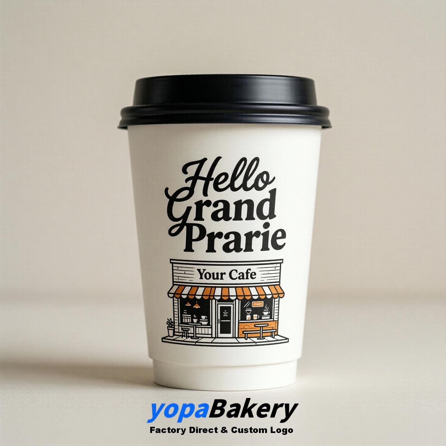Welcome to Grand Prairie Printed Paper Coffee Cups | Grand Prairie Cafe Packaging Designer