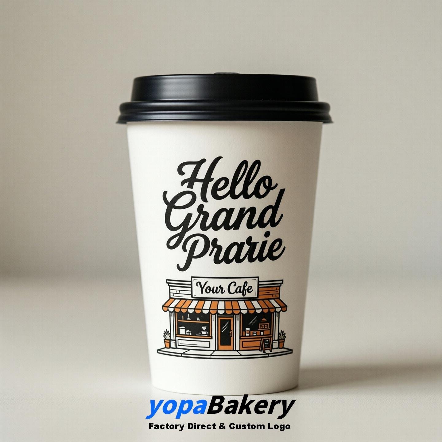 Welcome to Grand Prairie Printed Paper Coffee Cups | Grand Prairie Cafe Packaging Designer