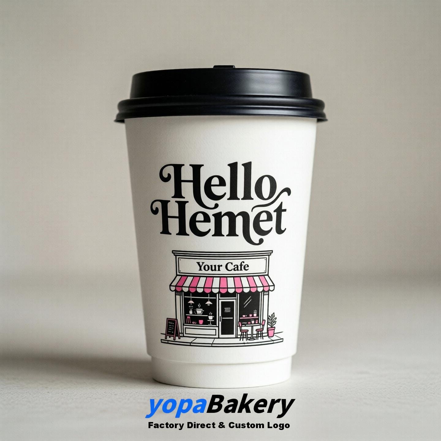 'Hello Hemet' Paper Coffee Cups | Hemet Cafe Packaging Design Agency