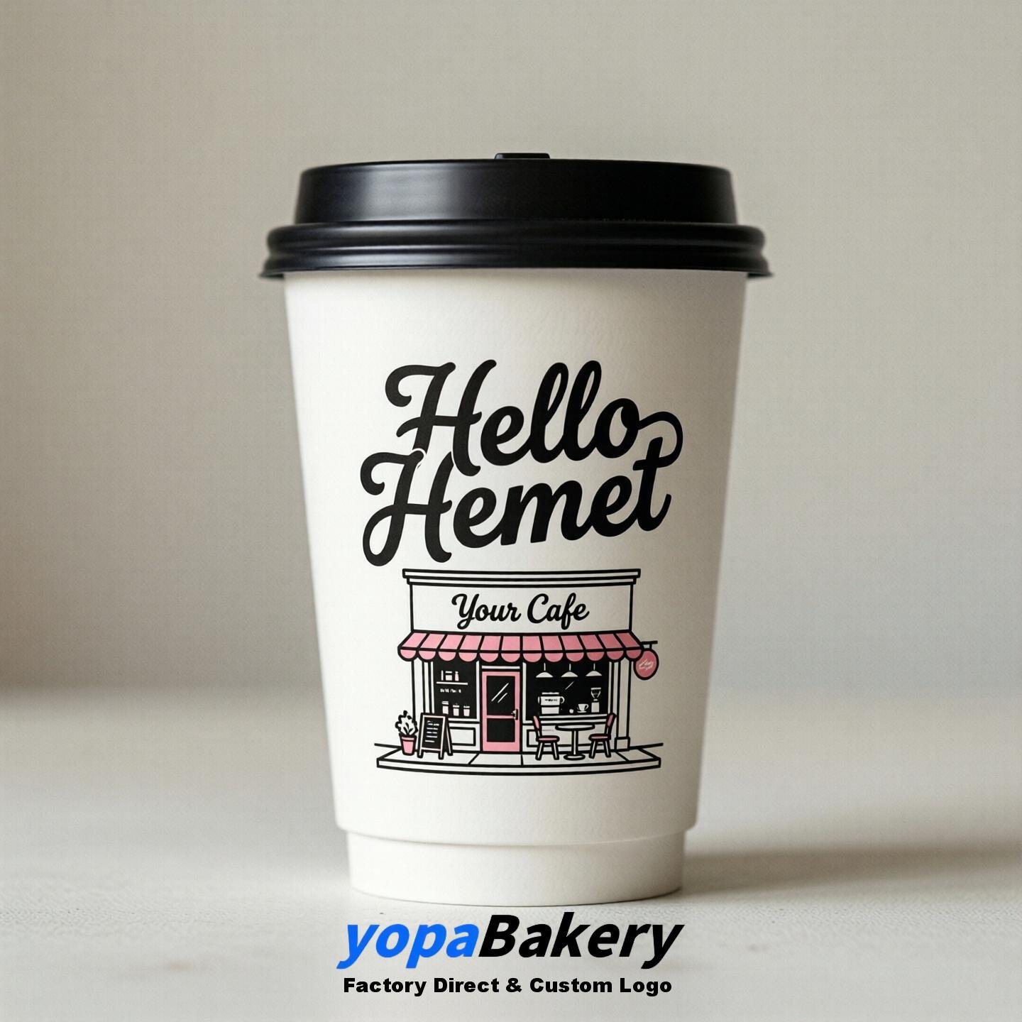 'Hello Hemet' Paper Coffee Cups | Hemet Cafe Packaging Design Agency