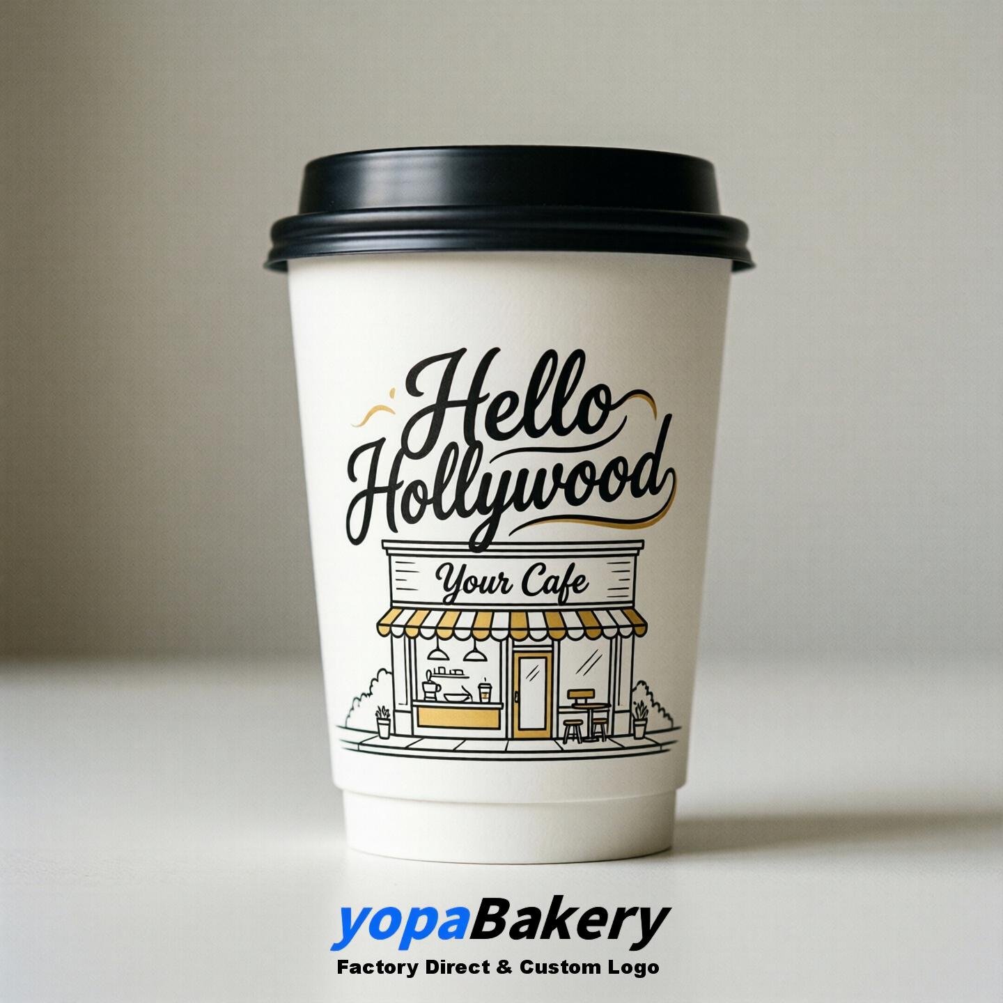 Welcome to Hollywood Printed Paper Coffee Cups | Hollywood Cafe Packaging Designer Welcome to Hollywood Printed Paper Coffee Cups | Hollywood Cafe Packaging Designer