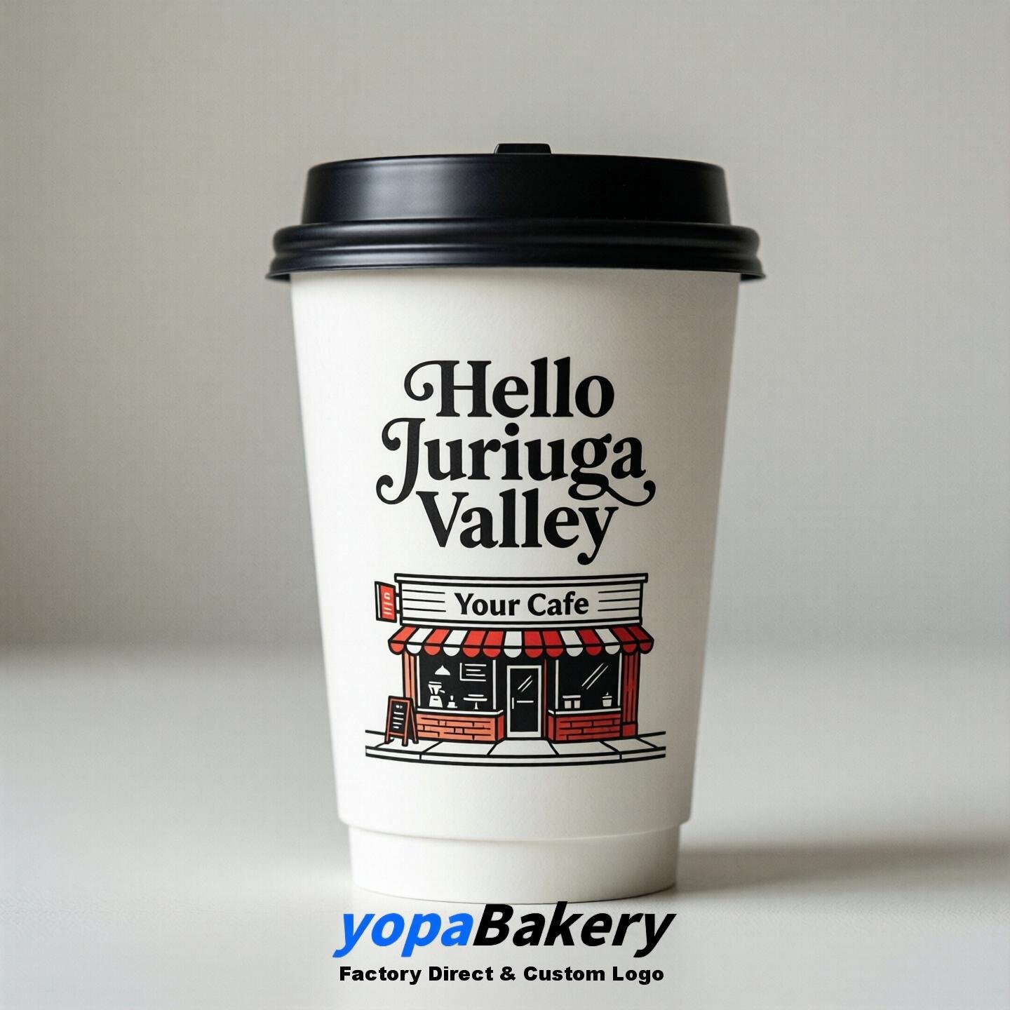 'Welcome to Jurupa Valley' Paper Coffee Cups | Jurupa Valley Cafe Packaging Design Firm