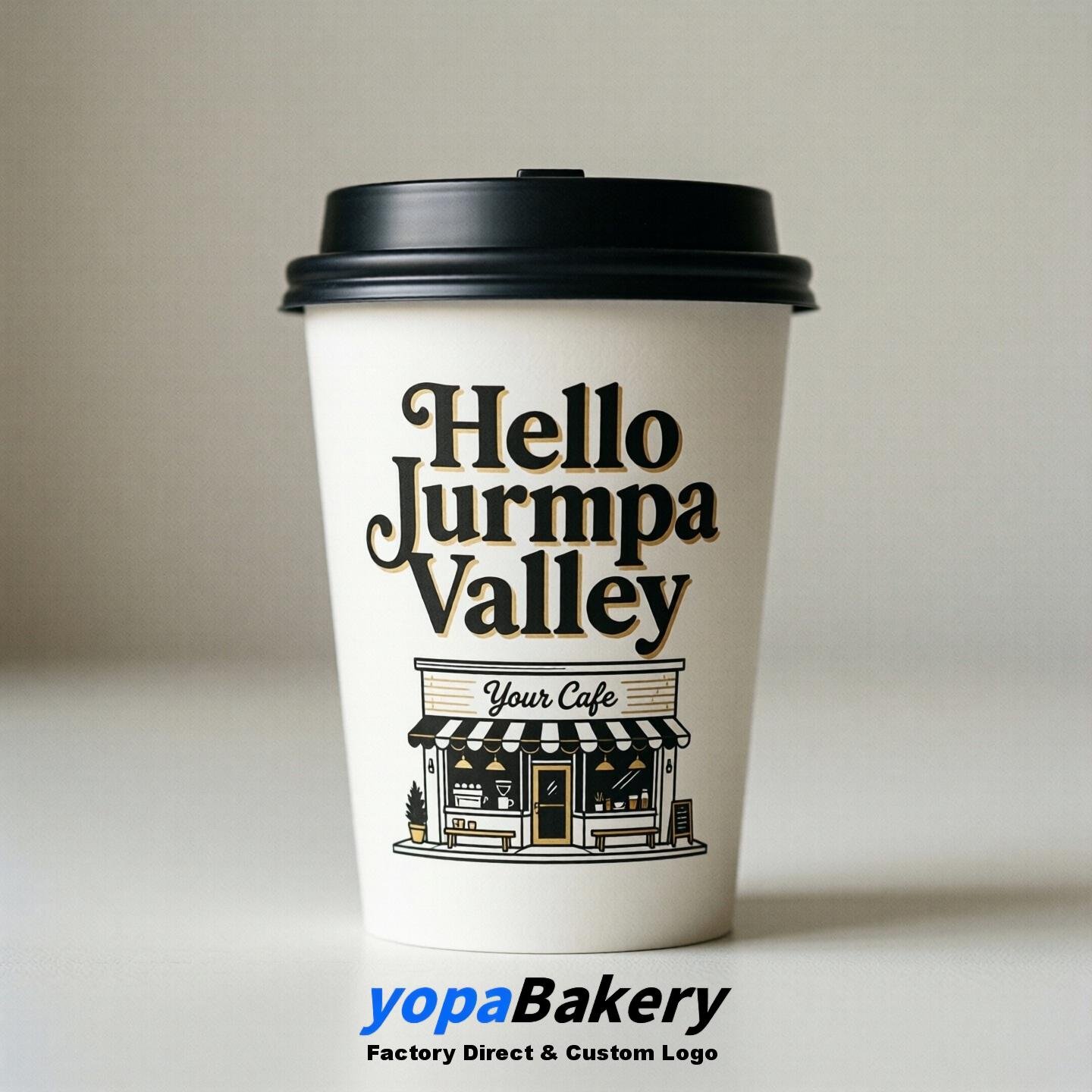 'Welcome to Jurupa Valley' Paper Coffee Cups | Jurupa Valley Cafe Packaging Design Firm