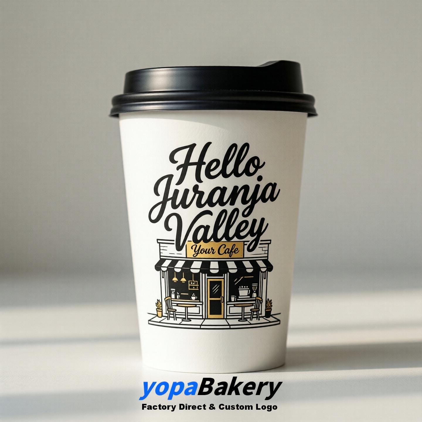 'Welcome to Jurupa Valley' Paper Coffee Cups | Jurupa Valley Cafe Packaging Design Firm