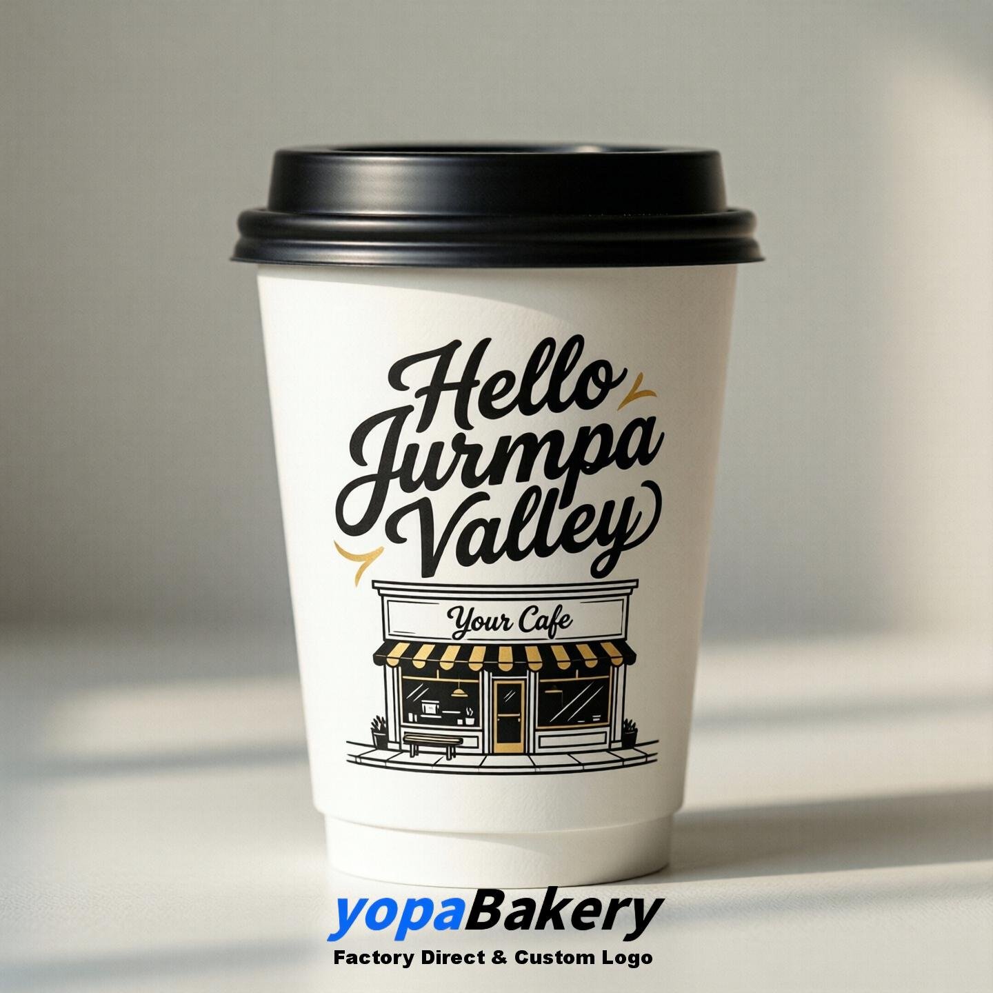 'Welcome to Jurupa Valley' Paper Coffee Cups | Jurupa Valley Cafe Packaging Design Firm