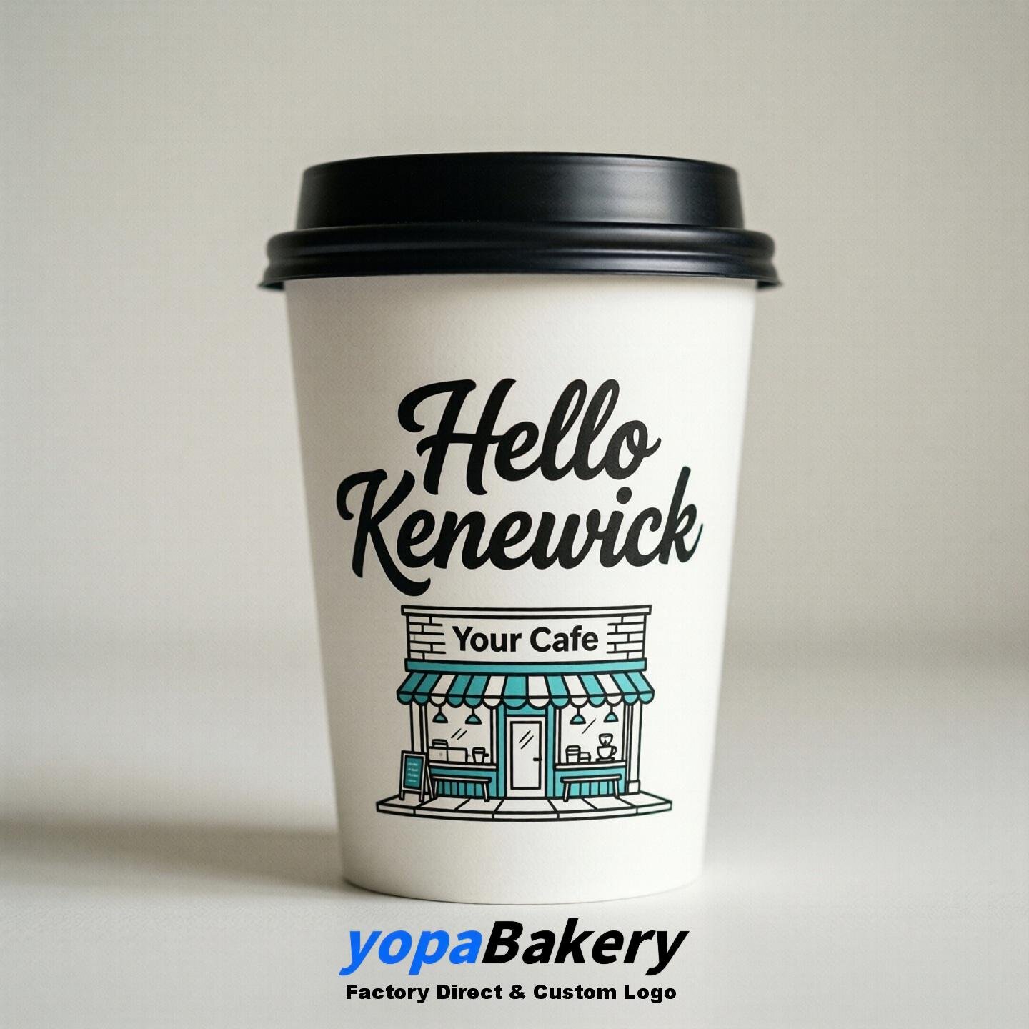 'Welcome to Kennewick' Paper Coffee Cups | Kennewick Cafe Packaging Design Firm