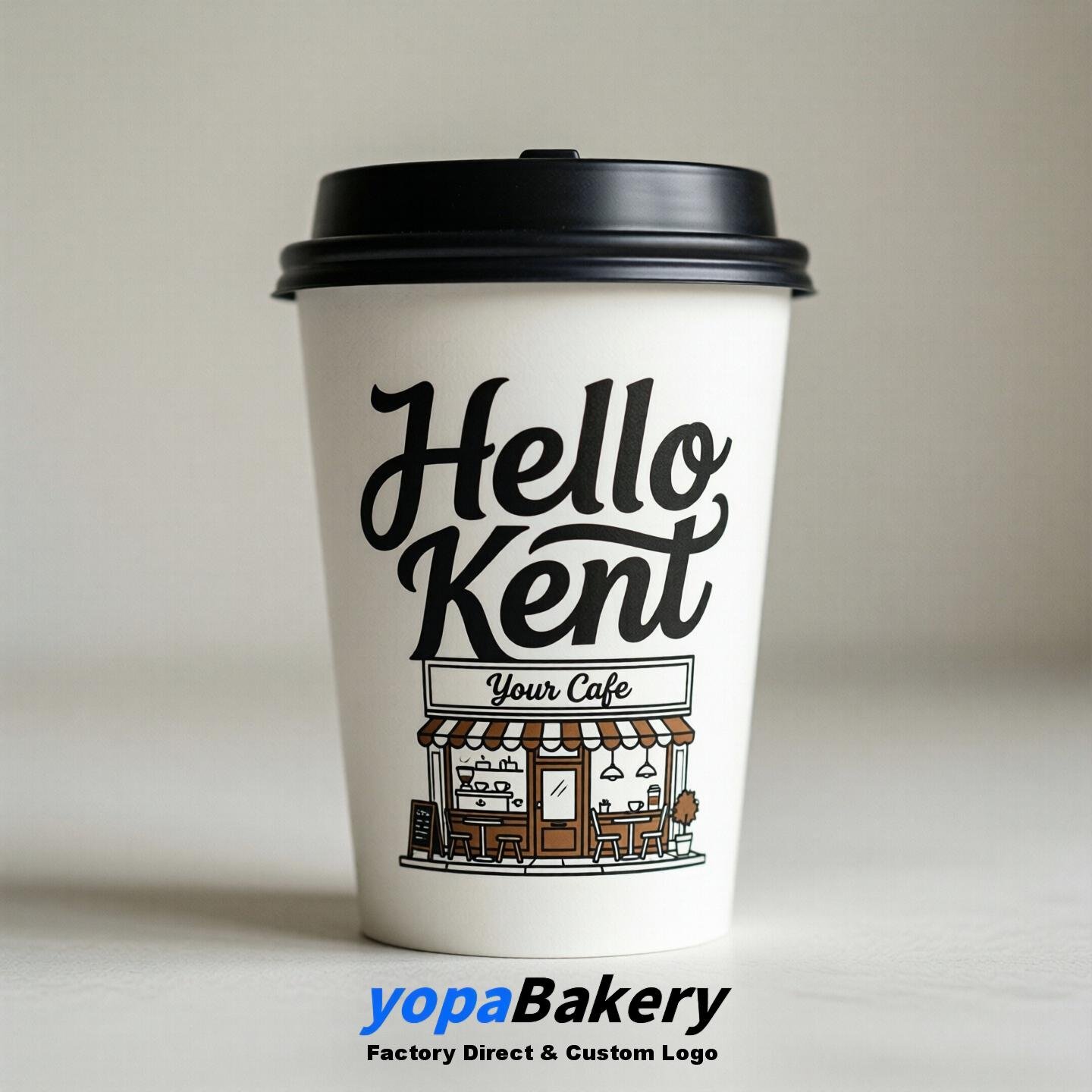 'Welcome to Kent' Paper Coffee Cups | Kent Cafe Packaging Design Firm