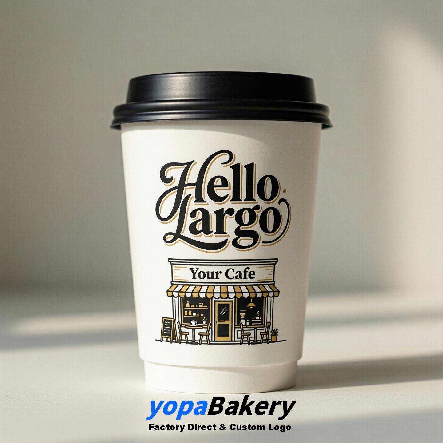 'Hello Largo' Paper Coffee Cups | Largo Cafe Packaging Design Agency