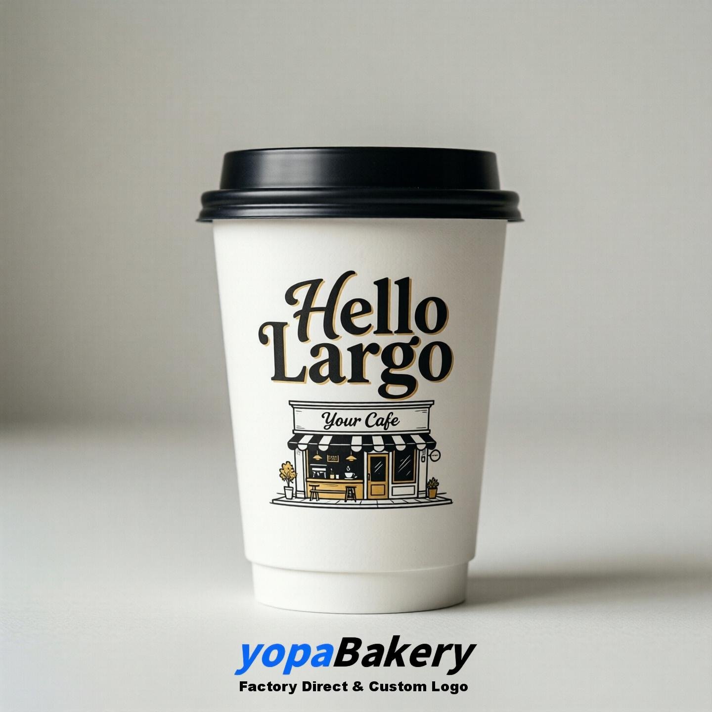 'Hello Largo' Paper Coffee Cups | Largo Cafe Packaging Design Agency
