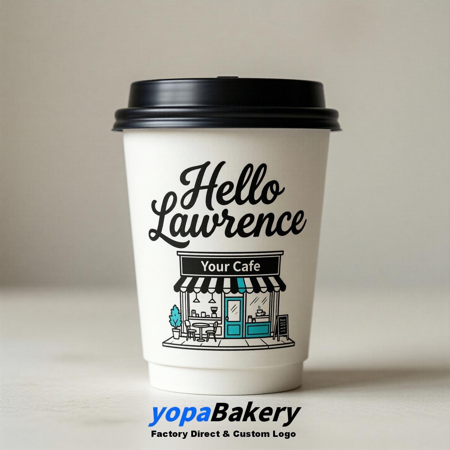 'Hello Lawrence' Paper Coffee Cups | Lawrence Cafe Packaging Design Agency