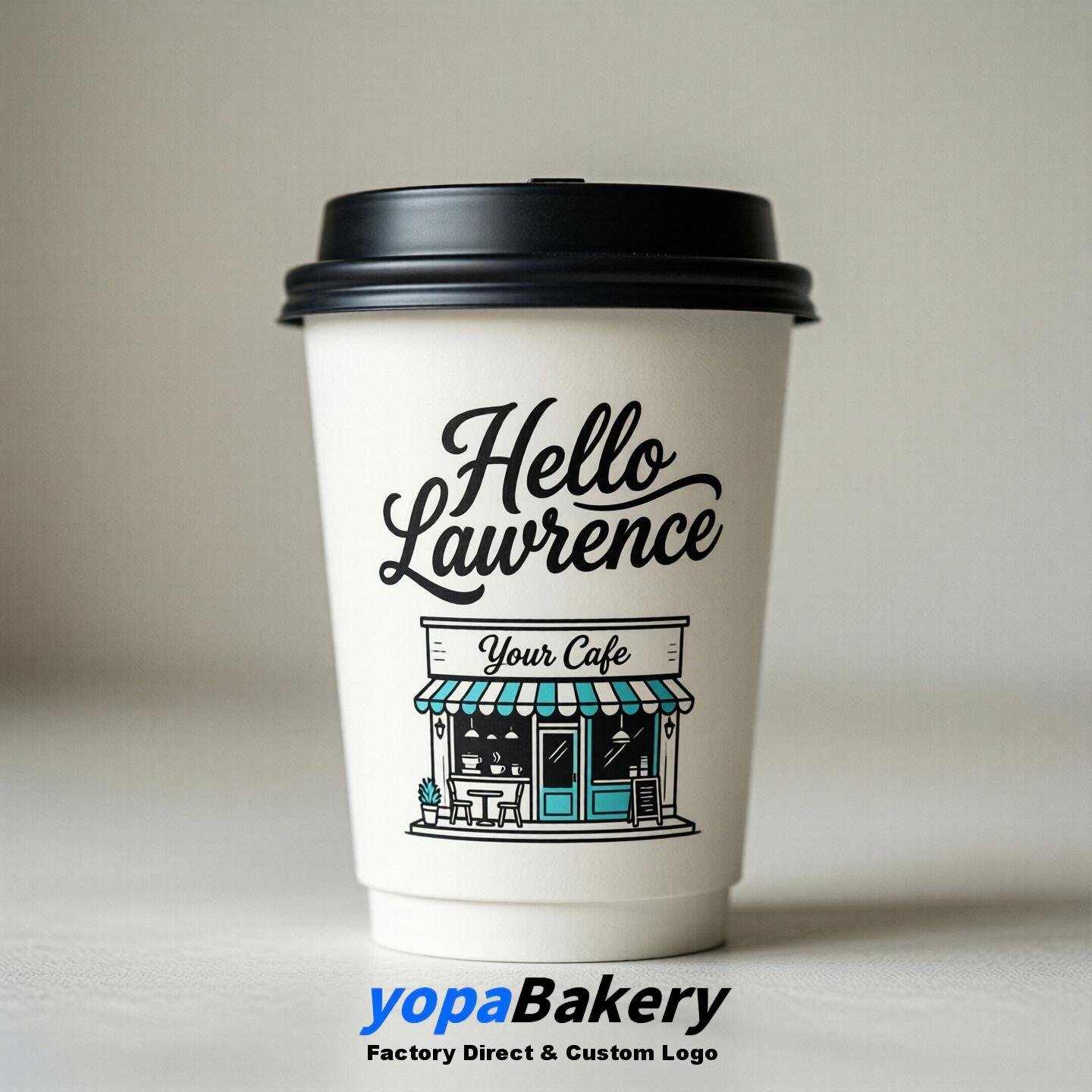 'Hello Lawrence' Paper Coffee Cups | Lawrence Cafe Packaging Design Agency