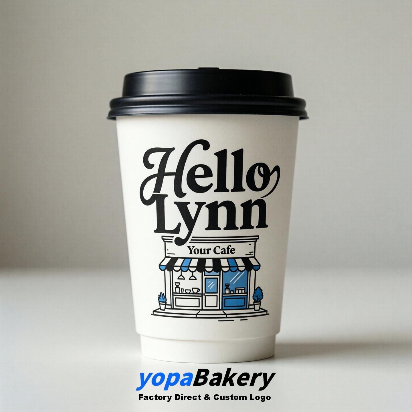 'Hello Lynn' Paper Coffee Cups | Lynn Cafe Packaging Design Agency