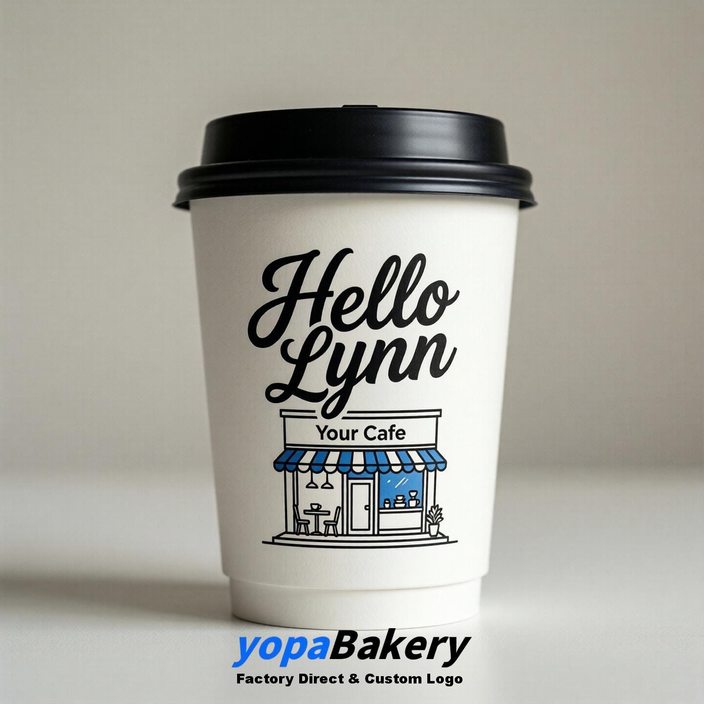 'Hello Lynn' Paper Coffee Cups | Lynn Cafe Packaging Design Agency
