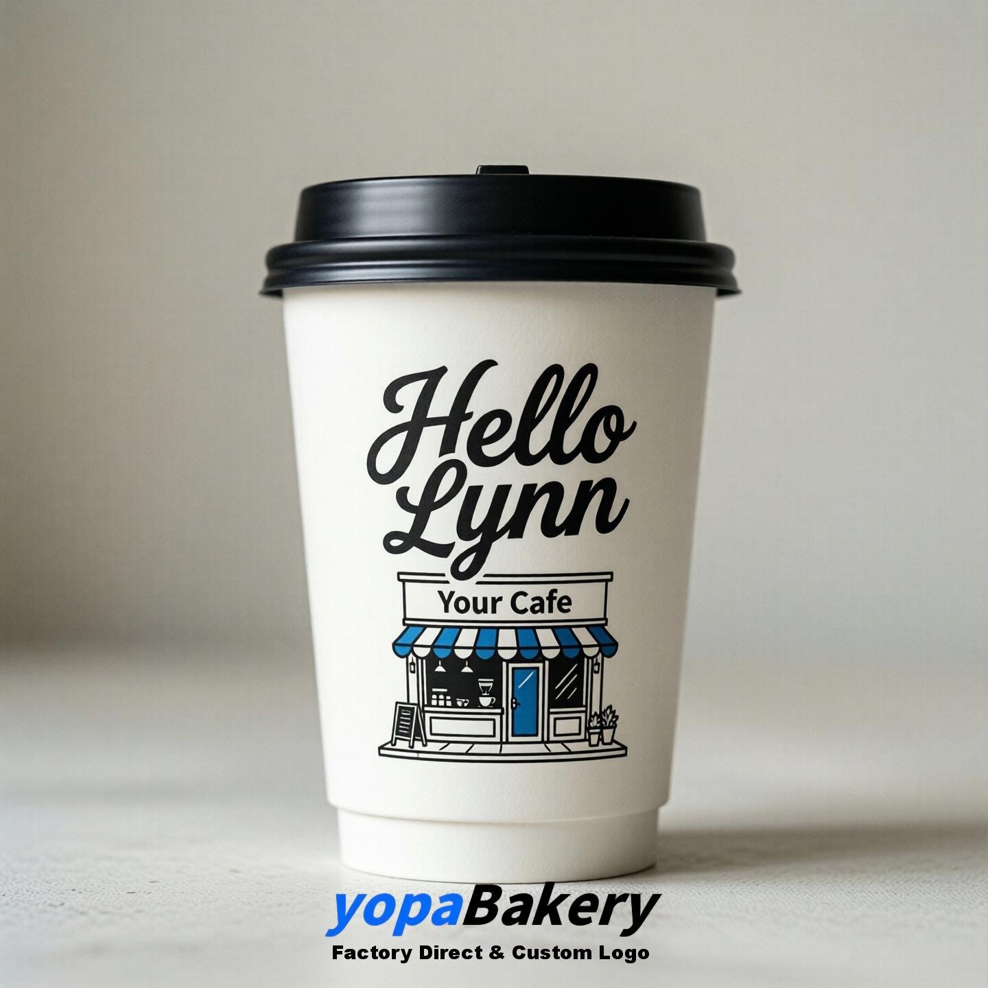 'Hello Lynn' Paper Coffee Cups | Lynn Cafe Packaging Design Agency