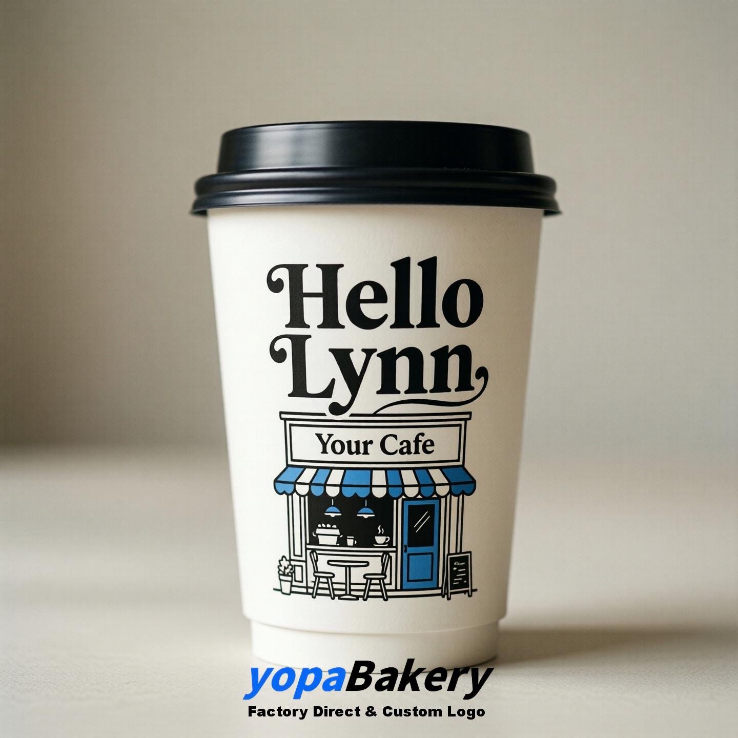 'Hello Lynn' Paper Coffee Cups | Lynn Cafe Packaging Design Agency