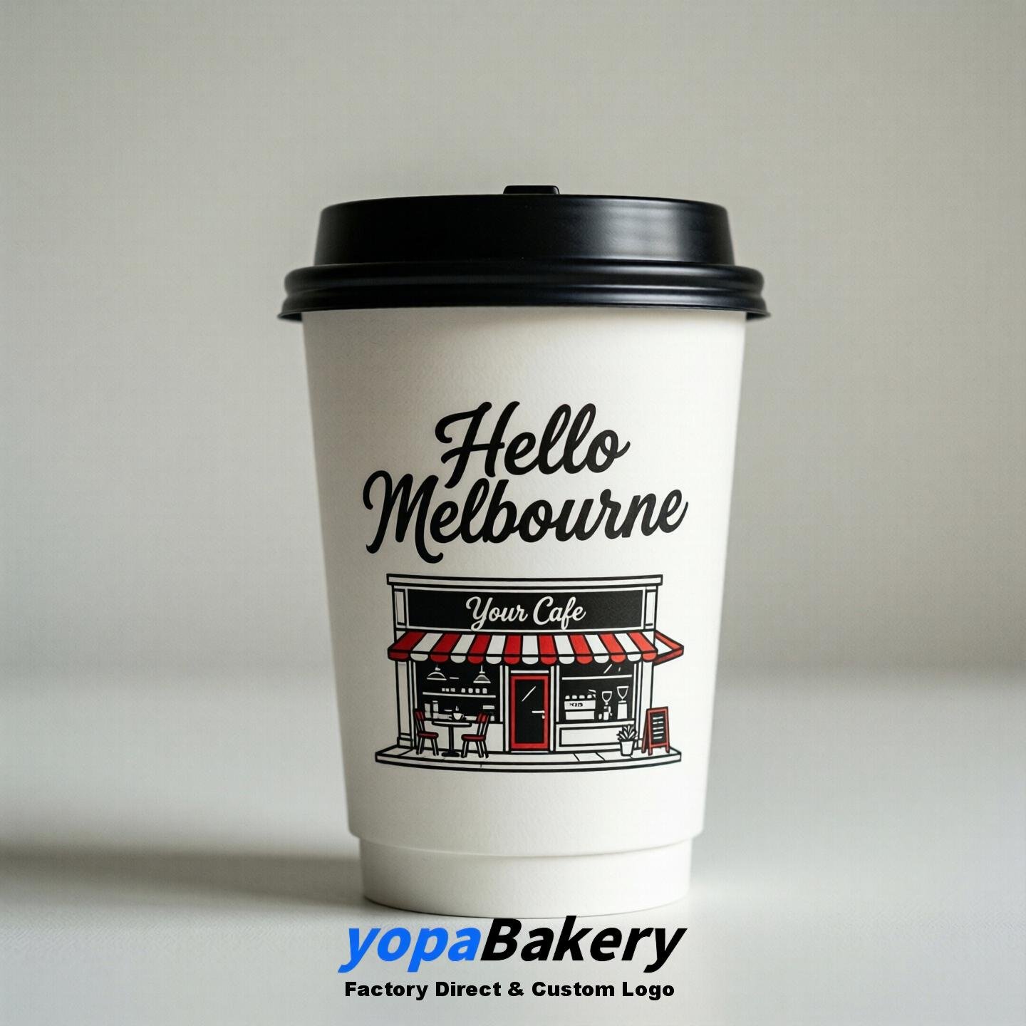 'Hello Melbourne' Paper Coffee Cups | Melbourne Cafe Packaging Design Agency