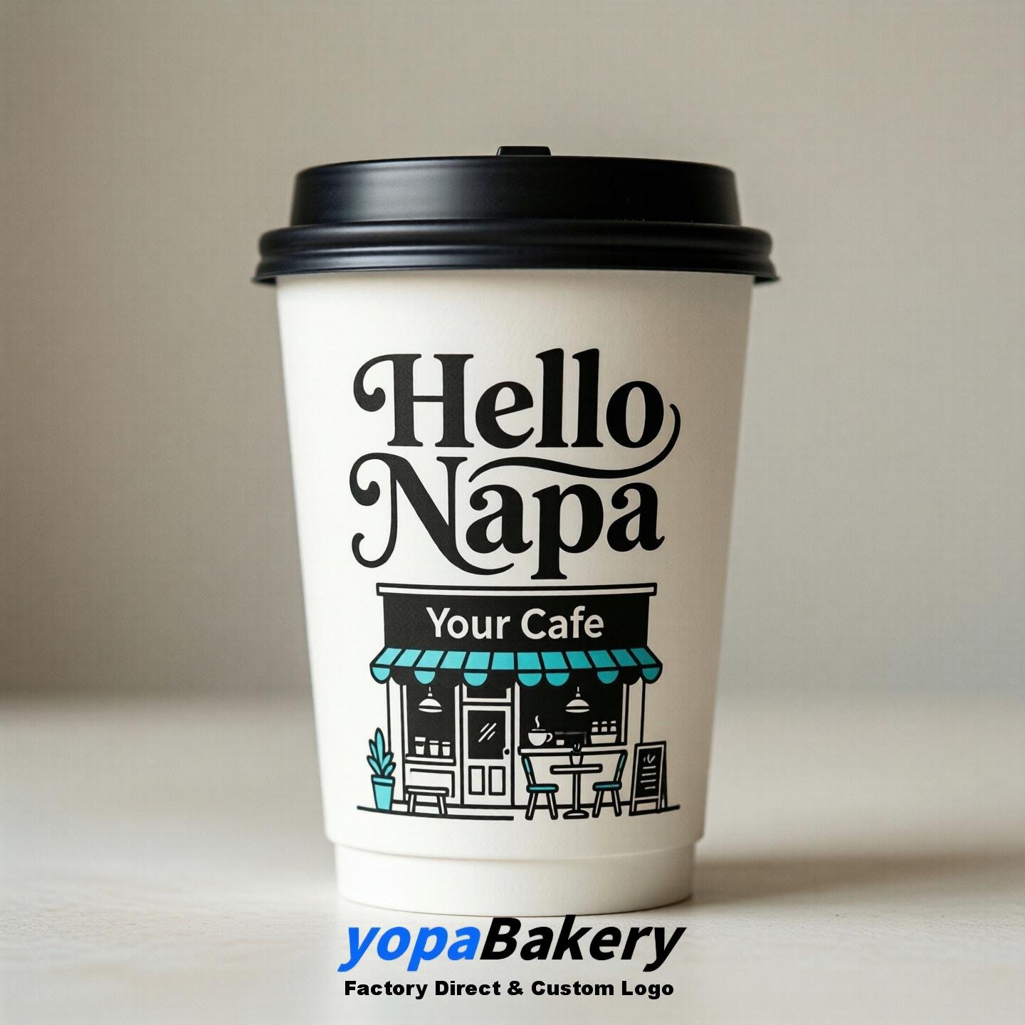 'Hello Napa' Paper Coffee Cups | Napa Cafe Packaging Design Agency