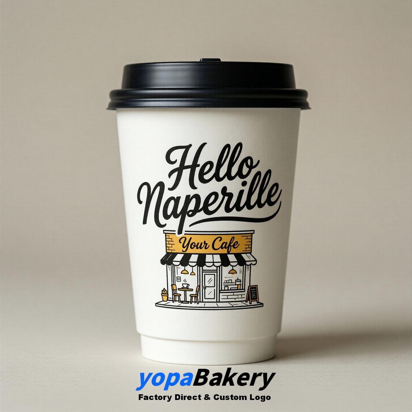 Welcome to Naperville Printed Paper Coffee Cups | Naperville Cafe Packaging Designer