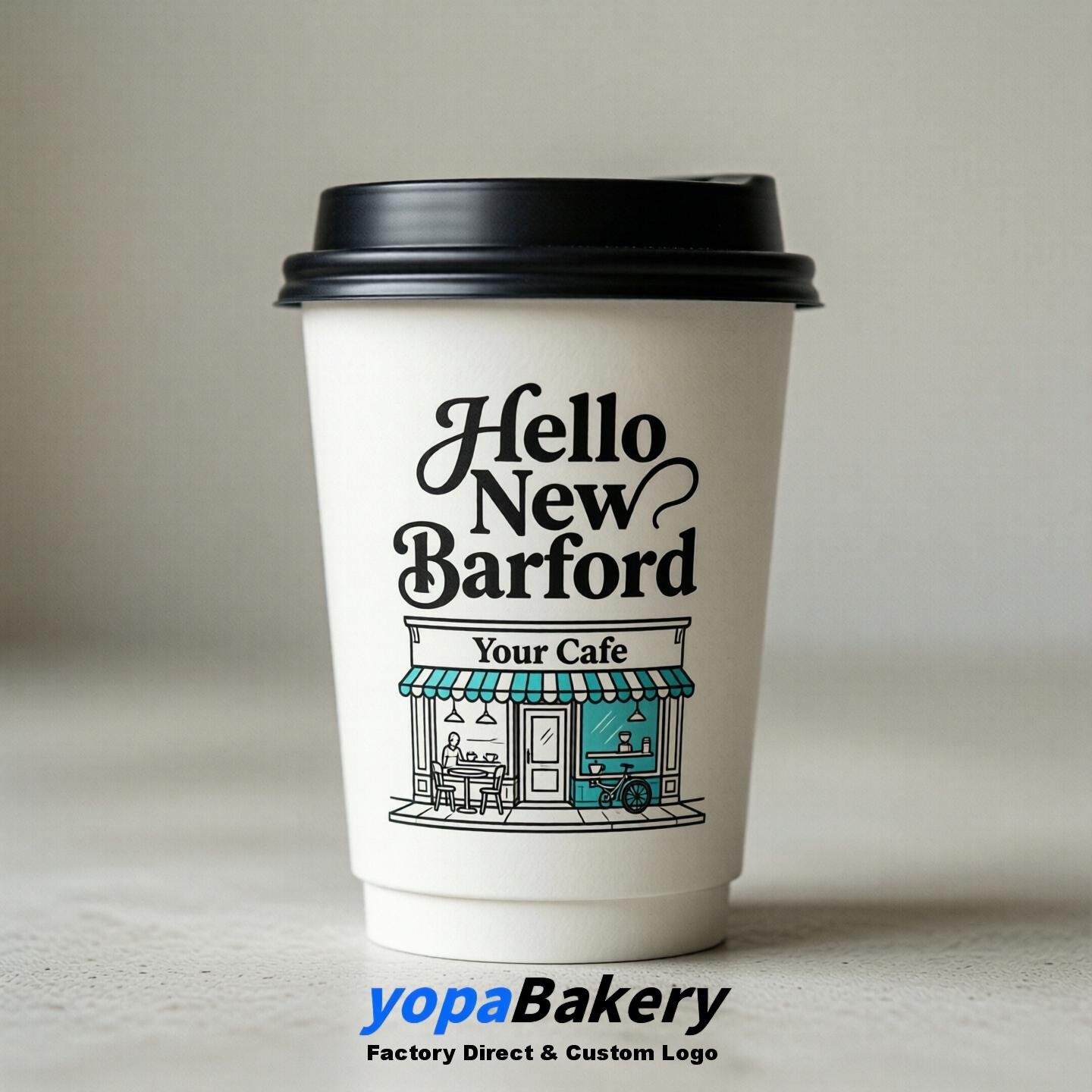 'Welcome to New Bedford' Paper Coffee Cups | New Bedford Cafe Packaging Design Firm